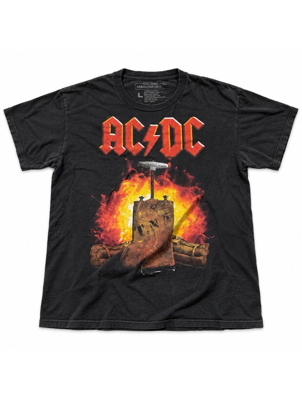 AC/DC TNT Dynamite Detonator T-Shirt Men’s L Black Live Nation Band Tee